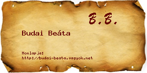 Budai Beáta névjegykártya