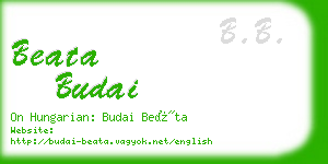 beata budai business card